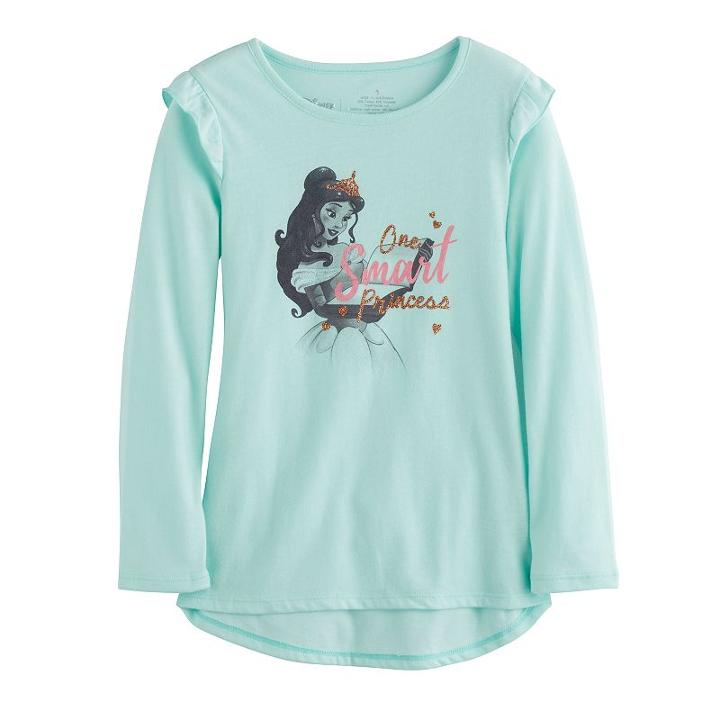 Disney's Beauty & The Beast Belle Girls 4-10 Ruffle Swing Tunic By Jumping Beans&reg;, Size: 5, Turquoise/blue (turq/aqua)