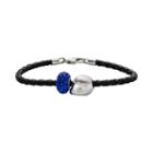 Insignia Collection Nascar Kasey Kahne Leather Bracelet And Sterling Silver 5 Helmet Bead Set, Women's, Size: 7.5, Blue