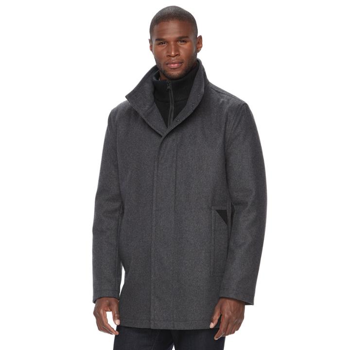 Men's Andrew Marc Wool-blend Car Coat, Size: Small, Dark Grey