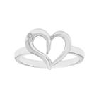Sterling Silver Diamond Accent Heart Ring, Women's, Size: 5, White