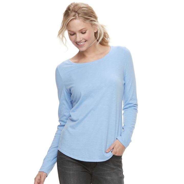 Petite Sonoma Goods For Life&trade; Essential Crewneck Tee, Women's, Size: Xl Petite, Light Blue