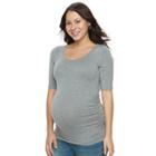 Maternity A:glow Scoopneck Ruched Tee, Women's, Size: Xxl-mat, Med Grey