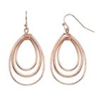 Textured Triple Teardrop Earrings, Women's, Pink
