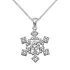 The Silver Lining Silver-plated Cubic Zirconia Snowflake Pendant, Women's, White