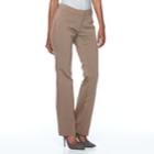 Women's Apt. 9&reg; Torie Modern Fit Straight-leg Dress Pants, Size: 14, Brown
