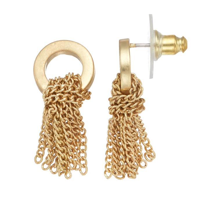 Simply Vera Vera Wang Knotted Chain Nickel Free Drop Earrings, Women's, Gold
