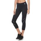 Women's Fila Sport&reg; Racing Reflective Crop Leggings, Size: Medium, Black