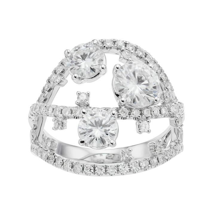 Forever Brilliant 14k White Gold 2 1/2 Carat T.w. Lab-created Moissanite Ring, Women's, Size: 5