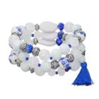 Dana Buchman Blue & White Flower Bead Stretch Bracelet Set, Women's, Multicolor