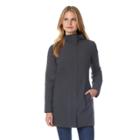 Women's Heat Keep Hooded Long Rain Jacket, Size: Large, Grey Other