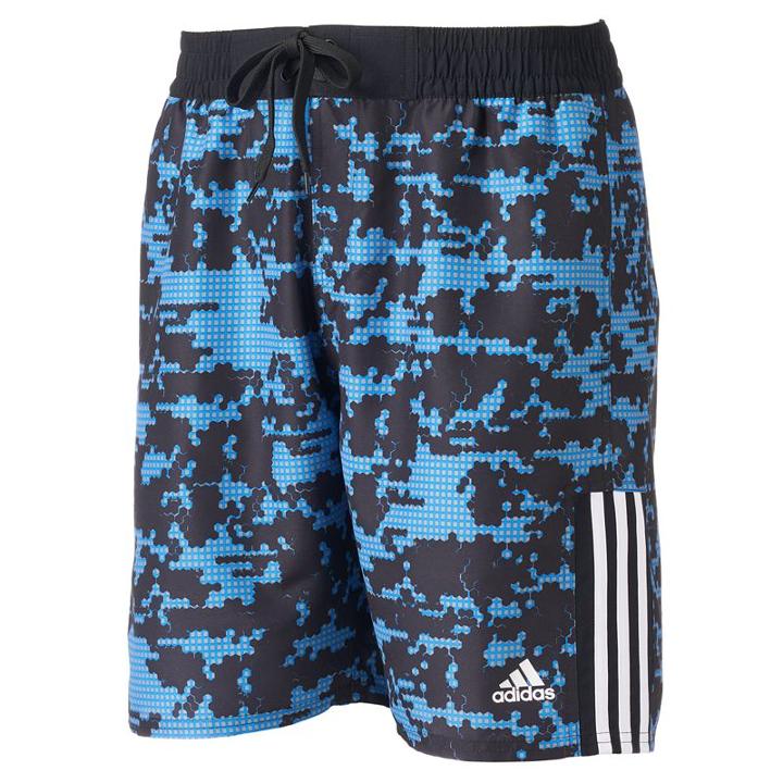 Big & Tall Adidas Camo Grid Microfiber Volley Swim Trunks, Men's, Size: 2xb, Blue (navy)
