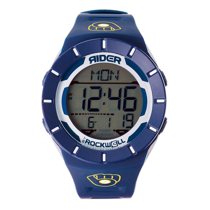 Men's Rockwell Milwaukee Brewers Coliseum Digital Watch, Blue