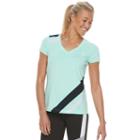 Women's Fila Sport&reg; Stripe Short Sleeve Tee, Size: Large, Turquoise/blue (turq/aqua)