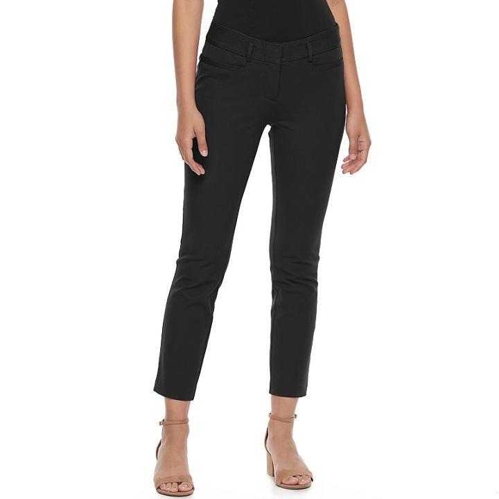 Juniors' Candie's&reg; Audrey Straight-leg Ankle Pants, Girl's, Size: 7, Black