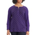 Plus Size Chaps Knit Top, Women's, Size: 2xl, Purple