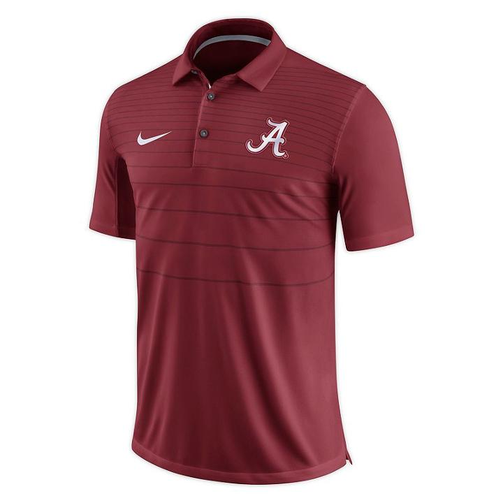 Men's Nike Alabama Crimson Tide Striped Sideline Polo, Size: Xl, Red