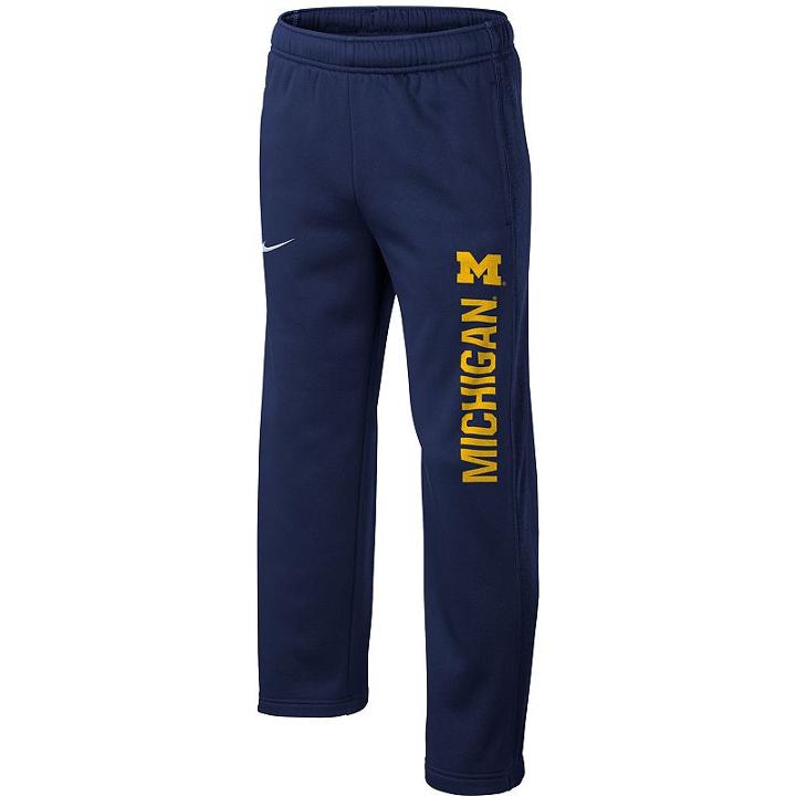 Boys 8-20 Nike Michigan Wolverines Therma-fit Ko Pants, Boy's, Size: S(8), Blue (navy)