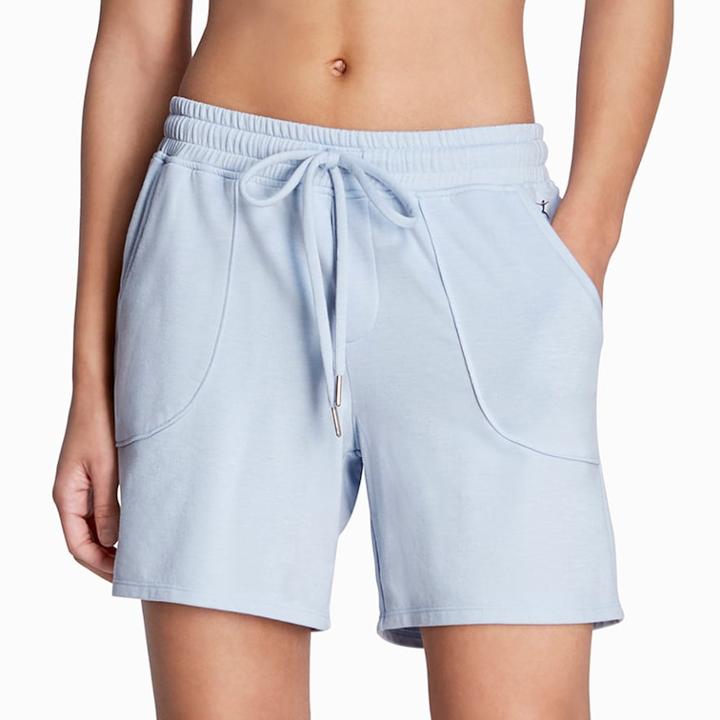 Women's Danskin French Terry Bermuda Shorts, Size: Medium, Light Blue