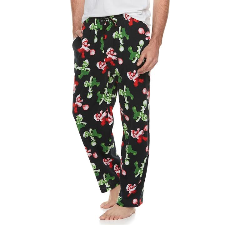 Men's Mario Bros. Lounge Pants, Size: Large, Multicolor