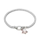 Dovetail Two Tone Cubic Zirconia Dream It Do It Star Charm Tennis Bracelet, Women's, Size: 7.5, White
