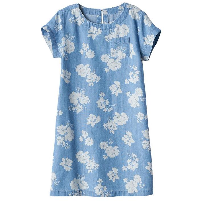 Girls 4-7 Sonoma Goods For Life&trade; Floral Chambray Dress, Girl's, Size: 5, Med Blue