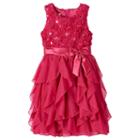 American Princess Soutasche Sequin Ruffled Dress - Girls 7-16, Size: 12, Pink Other