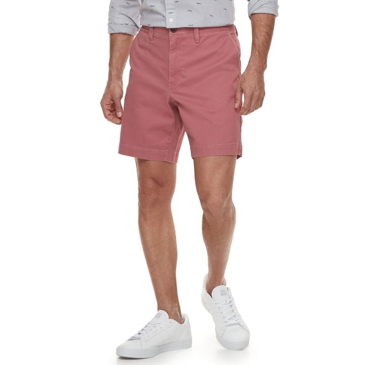 Men's Sonoma Goods For Life&trade; Modern-fit 8-inch Stretch Flexwear Flat-front Shorts, Size: 40, Red