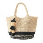 Sonoma Goods For Life&trade; Cara Straw Tote, Women's, Beig/green (beig/khaki)