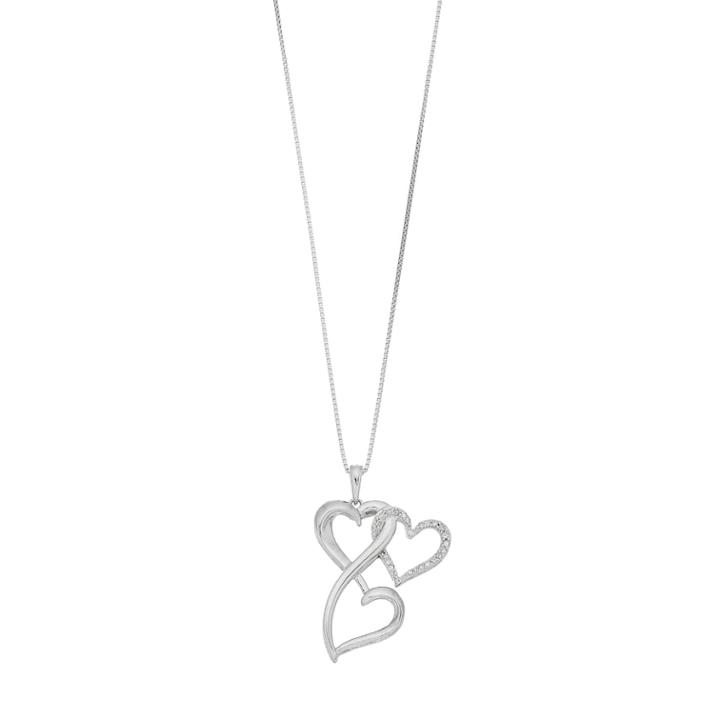 Love Is Forever 1/10 Carat T.w. Diamond Sterling Silver Triple Heart Pendant Necklace, Women's, Size: 18