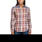 Women's Chaps Plaid Button-down Work Shirt, Size: Large, Lt Beige