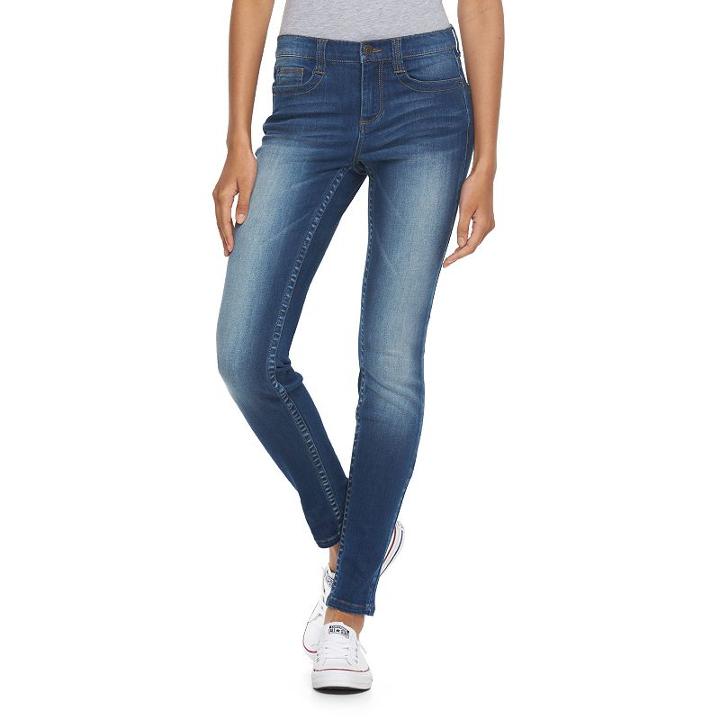 Juniors' Mudd&reg; Flx Stretch Heavy Stitch Denim Skinny Jeans, Girl's, Size: 9, Blue Other