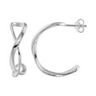 Primrose Sterling Silver Crisscross Semi-hoop Earrings, Women's, Grey