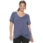 Juniors' Plus Size So&reg; Relaxed Pocket Tee, Teens, Size: 1xl, Med Purple