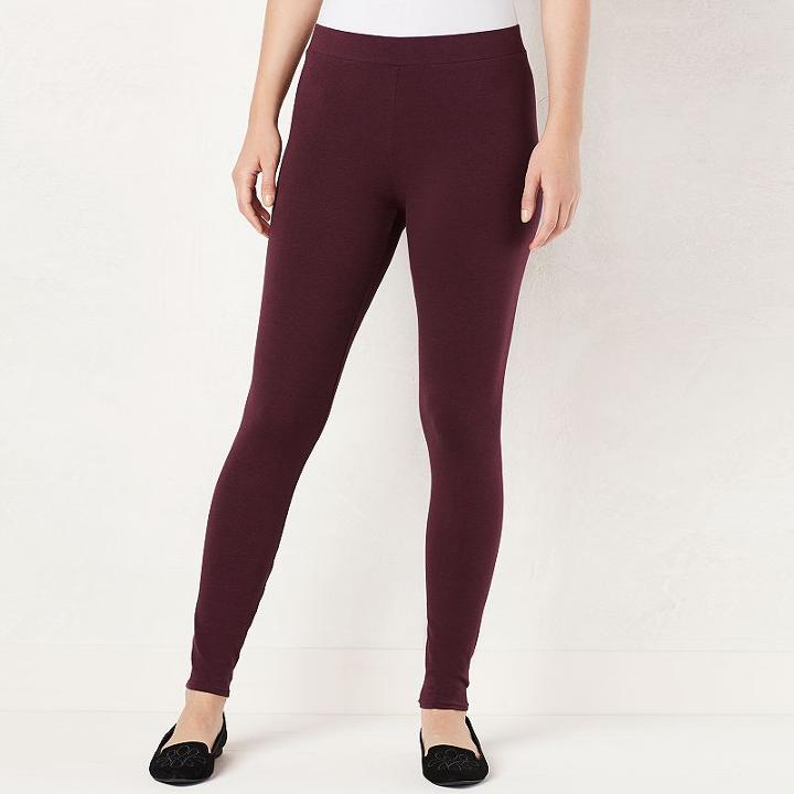 Women's Lc Lauren Conrad Solid Leggings, Size: Large, Red