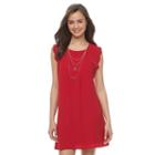 Speechless, Juniors' Scallop-sleeve Shift Dress, Girl's, Size: Medium, Brt Pink