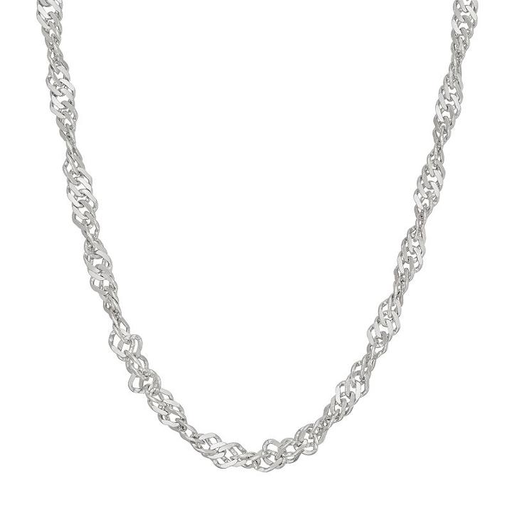 Sterling Silver Disco Chain Necklace - 18 In, Women's, Size: 18, Grey