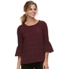 Women's Elle&trade; Bell-sleeve Top, Size: Small, Drk Purple