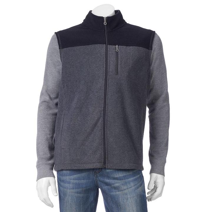 Men's Croft & Barrow&reg; Arctic Fleece Vest, Size: Large, Dark Grey