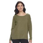 Women's Napa Valley Textured Rib Sweater, Size: Large, Dark Green