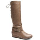 Kisses By 2 Lips Too Too Shake Women's Knee-high Wedge Boots, Girl's, Size: Medium (11), Dark Beige