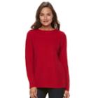 Women's Croft & Barrow&reg; Cable-knit Boatneck Sweater, Size: Xs, Med Red
