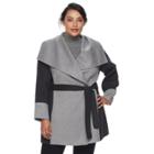 Plus Size Apt. 9&reg; Draped Collar Coat, Women's, Size: 1xl, Dark Grey