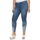 Plus Size Jennifer Lopez Colorblock Skinny Jeans, Women's, Size: 18 W, Dark Blue