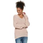 Juniors' So&reg; Lace-up Back Sweater, Teens, Size: Medium, Drk Purple