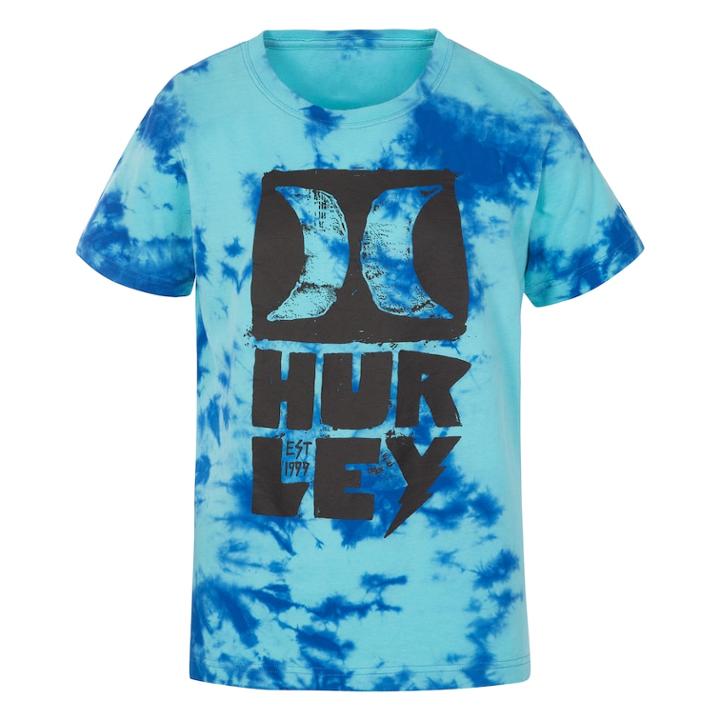 Boys 4-7 Hurley Tie-dyed Logo Graphic Tee, Size: 4, Turquoise/blue (turq/aqua)