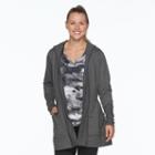 Women's Tek Gear&reg; On The Go French Terry Hooded Wrap, Size: Small, Dark Grey