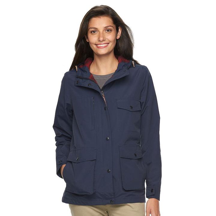 Women's Woolrich Mountain Hooded Anorak Rain Parka, Size: Xl, Dark Blue