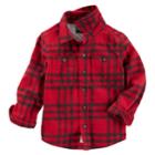 Boys 4-12 Oshkosh B'gosh&reg; Flannel Plaid Button Down Shirt, Size: 4, Red Plaid