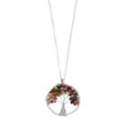 Sterling Silver Tourmaline Tree Of Life Pendant, Women's, Size: 20, Multicolor