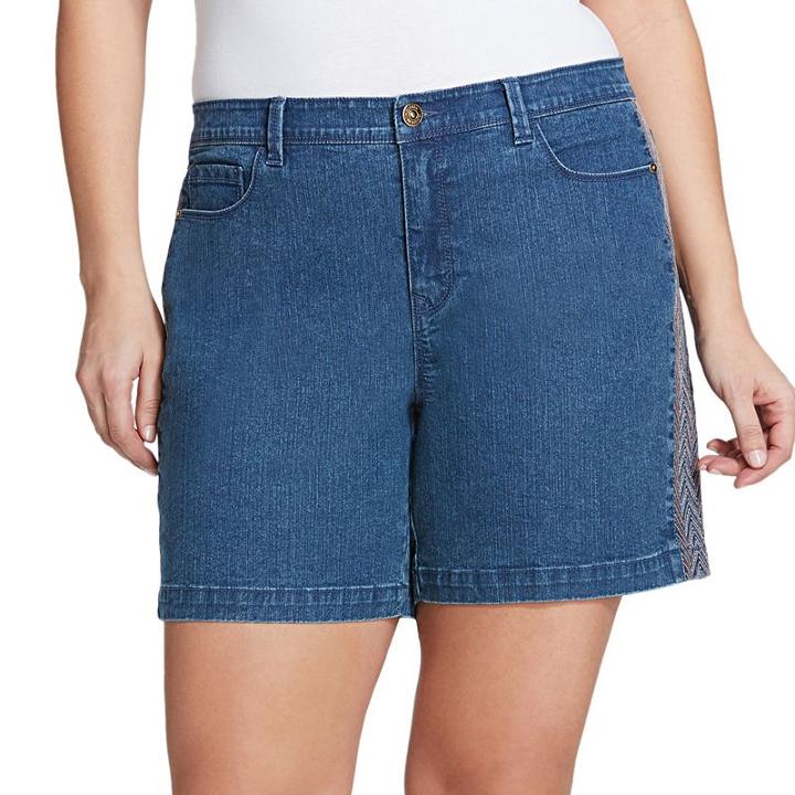 Plus Size Gloria Vanderbilt Danica Bermuda Jean Shorts, Women's, Size: 24 W, Light Blue